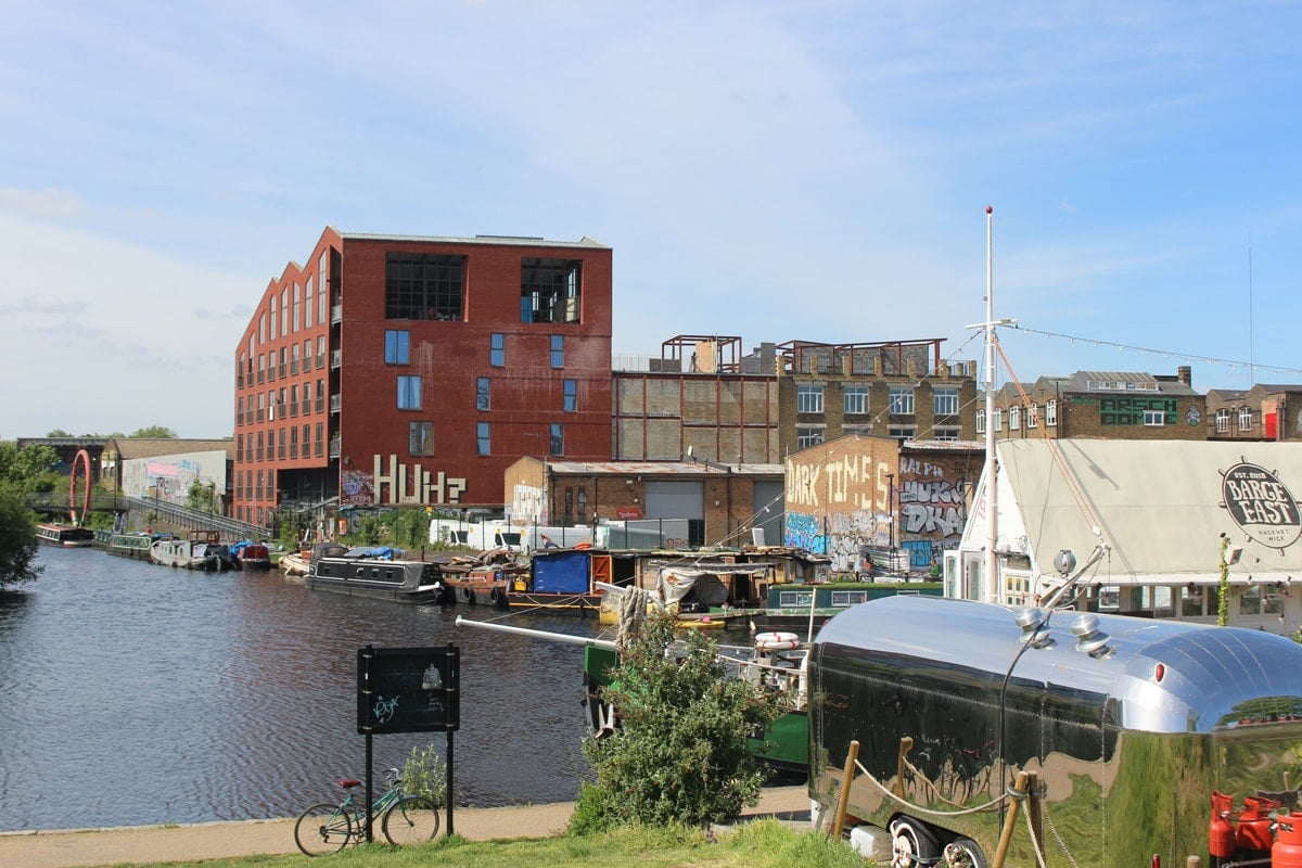 Industrial land next to the River Lea in Hackney Wick